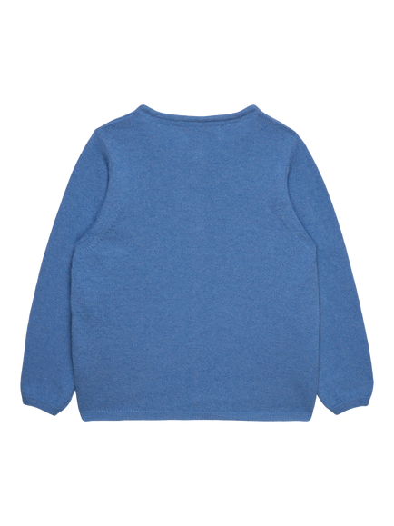 Trotters Kids' Liberty Mitsi Valeria Wool Blend Cardigan, Blue - view 2, Blue