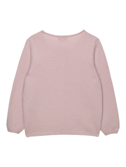 Trotters Kids' Wool Blend Velvet Bow Cardigan, Pink - view 2, Pink