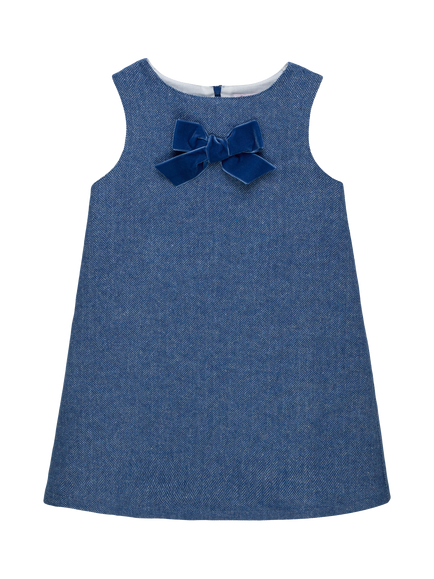 Trotters Kids' Georgina Sleeveless Pinafore Dress, Blue, Blue