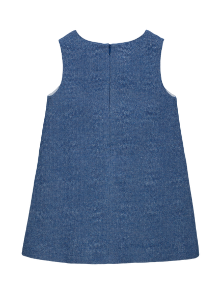 Trotters Kids' Georgina Sleeveless Pinafore Dress, Blue - view 2, Blue