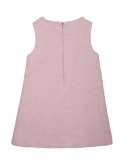 Trotters Kids' Georgina Sleeveless Pocket Bow Dress, Pale Pink - view 2, Pale Pink