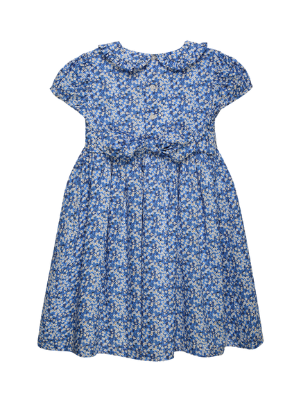 Trotters Kids' Liberty Mitsi Valeria Short Sleeve Dress, Blue/White - view 2, Blue/White