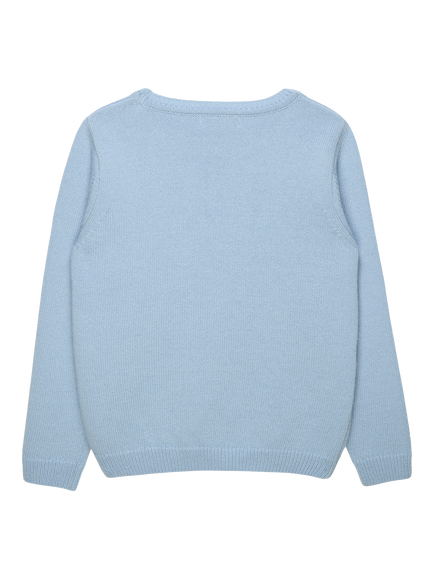 Trotters Kids' Knitted Duck Bunny Jumper, Blue - view 2, Blue