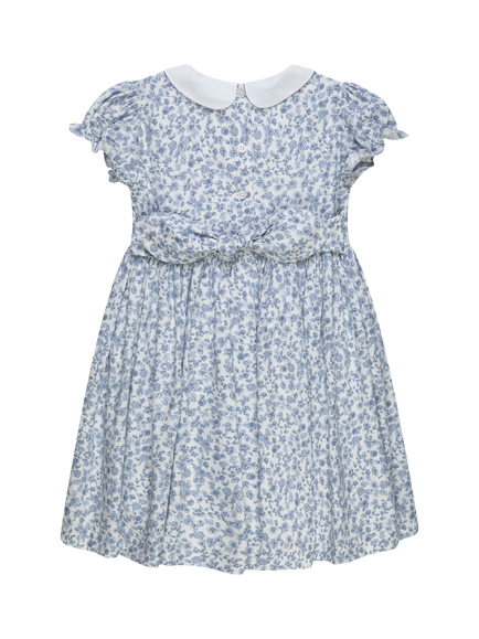 Trotters Kids' Short Sleeve Floral Duck Dress, Pale Blue/Multi - view 2, Pale Blue/Multi