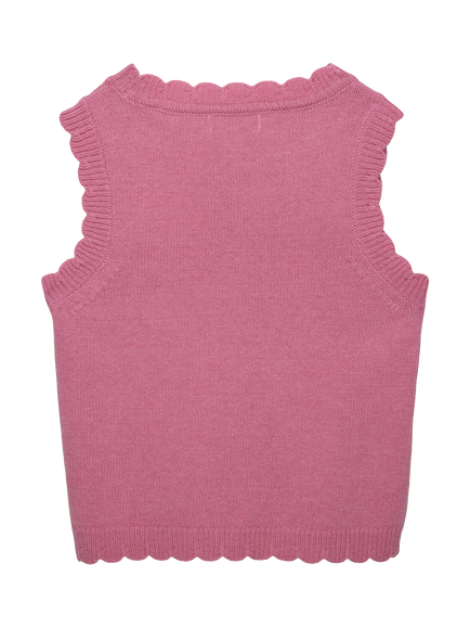 Trotters Kids' Knit Heart Tank Top, Bright Pink - view 2, Bright Pink