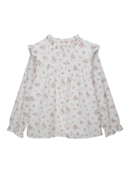 Trotters Kids' Arabella Floral Blouse, Pink, Pink