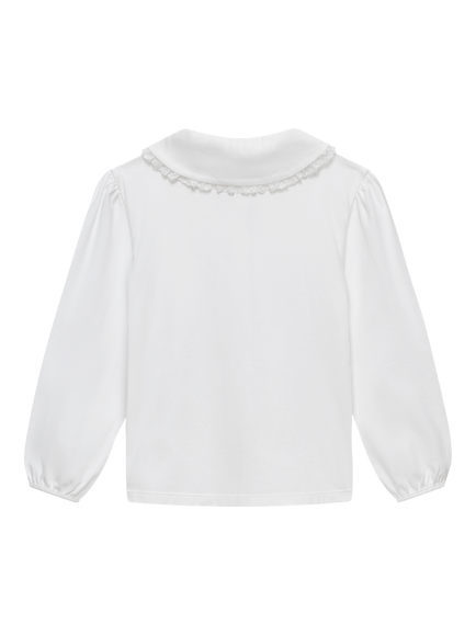 Trotters Kids' Evelyn Jersey Top, White - view 2, White