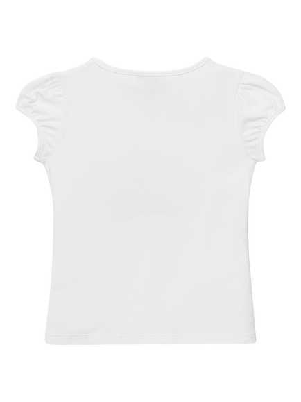 Trotters Kids' Freya Short Sleeve Jersey Top, White/Multi - view 2, White/Multi