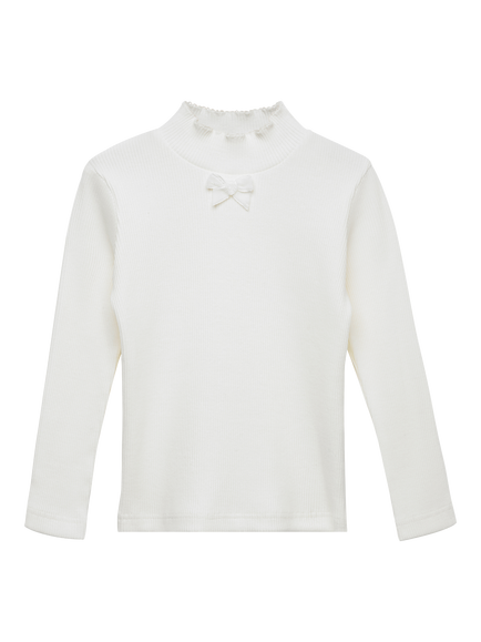 Trotters Kids' Grace Bow Jersey Top, Winter White, Winter White