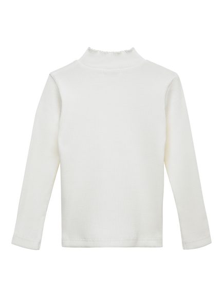 Trotters Kids' Grace Bow Jersey Top, Winter White - view 2, Winter White