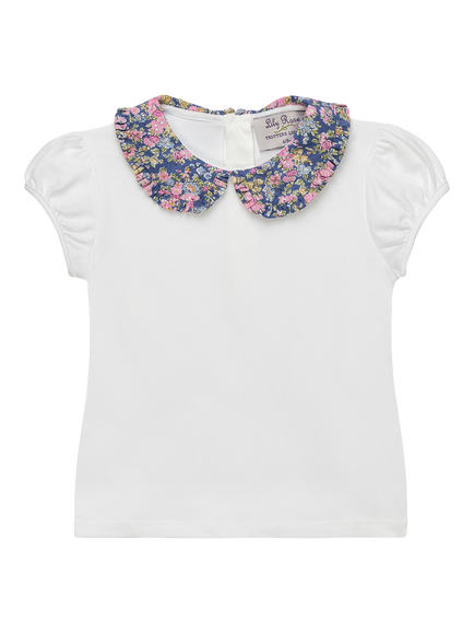 Trotters Kids' Tatum Pie Crust Jersey Top, White/Multi, White/Multi