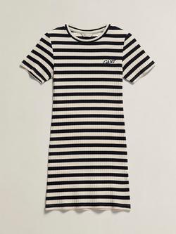 GANT Kids' Short Sleeve Striped T-Shirt Dress, Evening Blue, Evening Blue