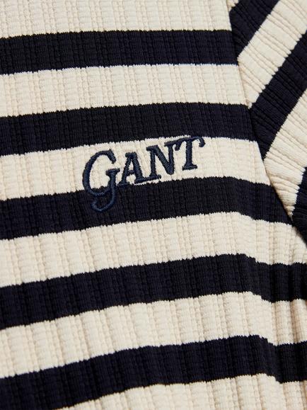 GANT Kids' Short Sleeve Striped T-Shirt Dress, Evening Blue - view 2, Evening Blue