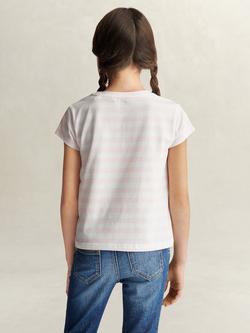 GANT Kids' Stripe Cap Sleeve T-Shirt, Light Pink - view 2, Light Pink