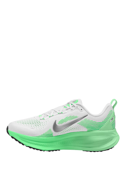 Nike Vomero 18 ZoomX ReactX Women's Sports Shoe, White/Green/Silver - view 2, White/Green/Silver