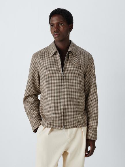 John Lewis x clothsurgeon Abraham Moons Wool Tailored Blouson Jacket, Glen Club, Glen Club