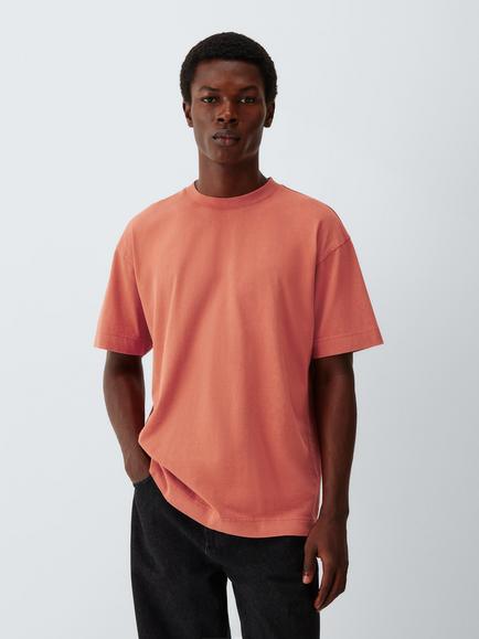 Kin Pure Cotton Garment Dyed T-Shirt, Red Clay, Red Clay
