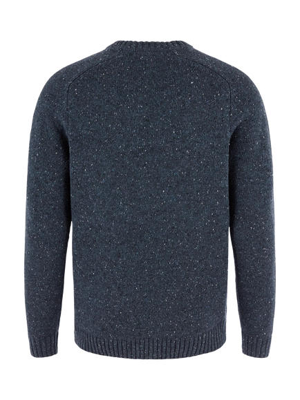 Fjällräven Övik Crew Neck Wool Blend Jumper, Dark Navy - view 2, Dark Navy