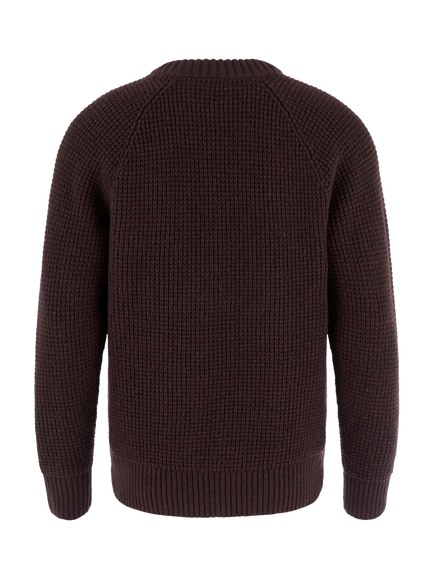 Fjällräven Ovik Waffle Wool Knit Jumper, Black Oak - view 2, Black Oak