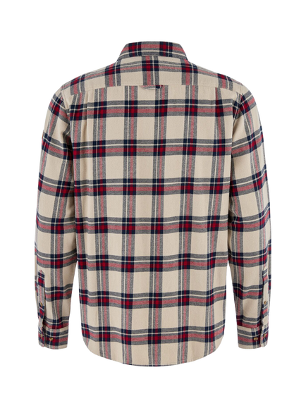 Fjällräven Ovik Check Flannel Shirt, Fossil/Deep Red - view 2, Fossil/Deep Red