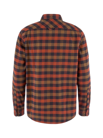 Fjällräven Shog Button Down Check Cotton Shirt, Leaf/Brown - view 2, Leaf/Brown