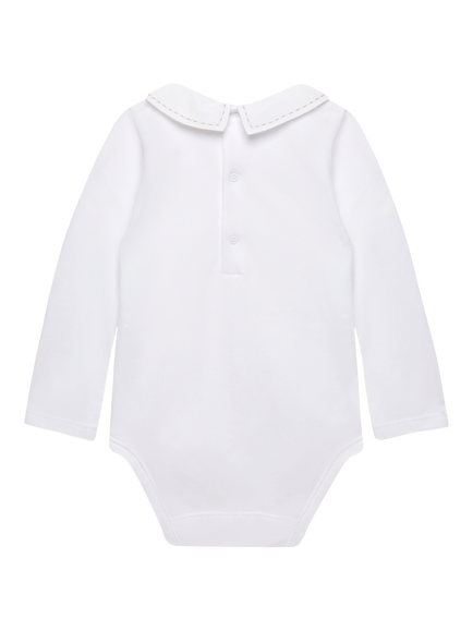 Trotters Baby Monty Cotton Blend Bodysuit, White - view 2, White