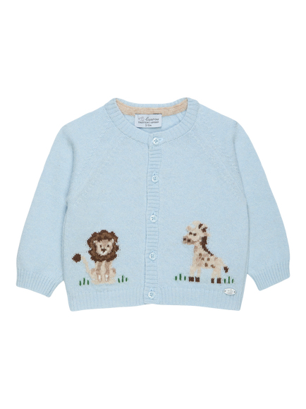 Trotters Baby Augustus Wool Blend Cardigan, Pale Blue, Pale Blue
