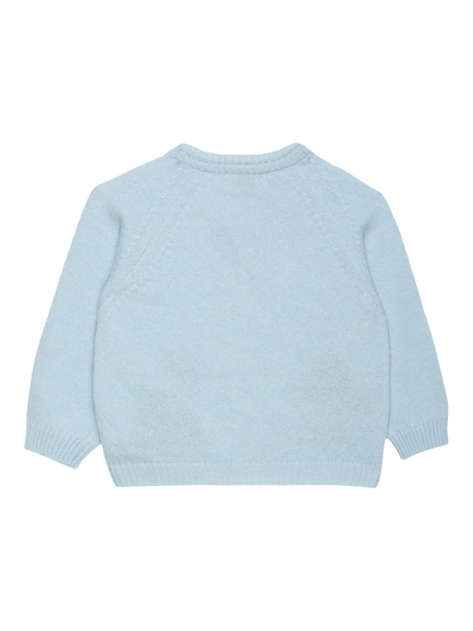 Trotters Baby Augustus Wool Blend Cardigan, Pale Blue - view 2, Pale Blue