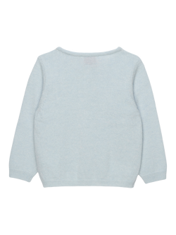 Trotters Baby Wool Blend Velvet Bow Cardigan - view 2, Pale Blue