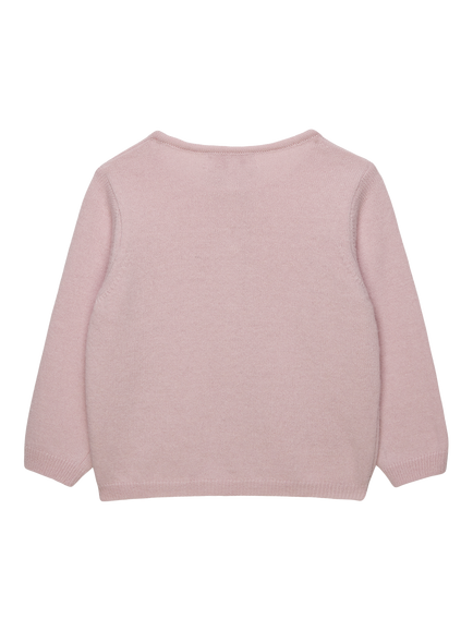 Trotters Baby Wool Blend with Cashmere Velvet Bow Cardigan - view 2, Pink