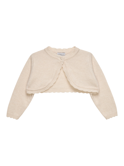 Trotters Baby Clara Wool Blend Cropped Cardigan, White, White