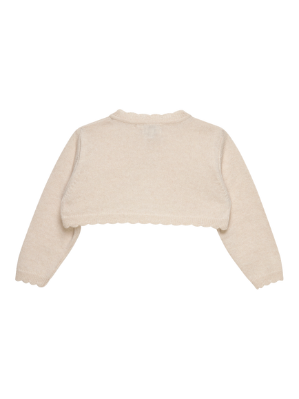 Trotters Baby Clara Wool Blend Cropped Cardigan, White - view 2, White