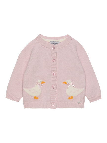 Trotters Baby Duck Cardigan, Pale Pink, Pale Pink