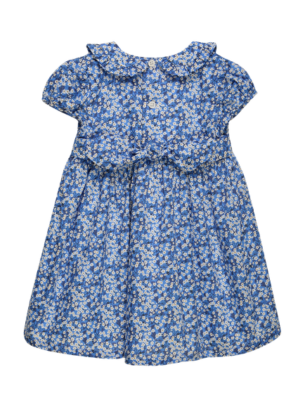 Trotters Baby Liberty Mitsi Valeria Print Short Sleeve Dress, Blue/Multi - view 2, Blue/Multi