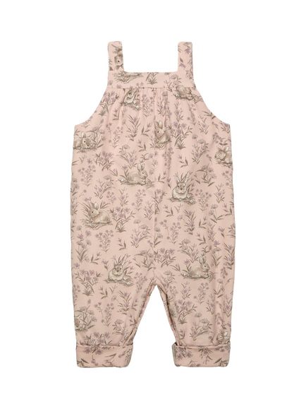 Trotters Baby Corduroy Bunny Dungarees, Pink - view 2, Pink