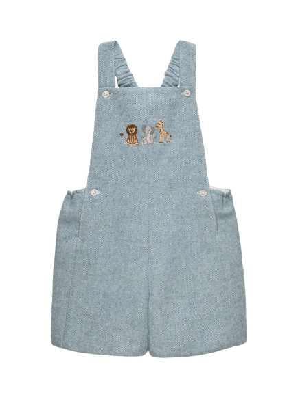Trotters Baby Lion Alfie Bib Shorts, Pale Blue, Pale Blue