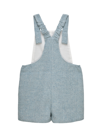 Trotters Baby Lion Alfie Bib Shorts, Pale Blue - view 2, Pale Blue