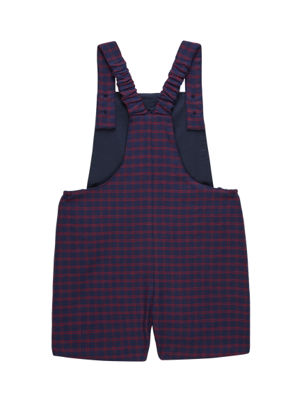 Trotters Baby Alfie Train Dungarees, Navy/Red - view 2, Navy/Red