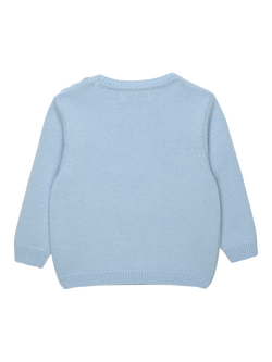 Trotters Baby Knitted Duck Bunny Jumper, Blue - view 2, Blue