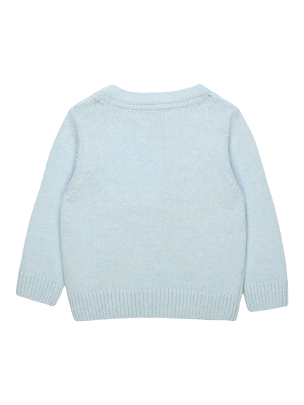 Trotters Baby Steam Train Jumper, Pale Blue - view 2, Pale Blue