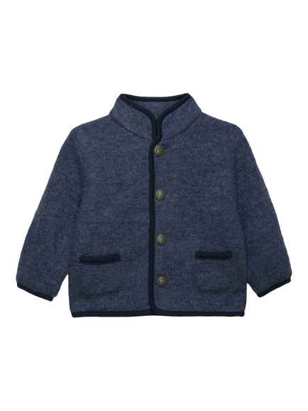 Trotters Kids' Jude Wool Jacket, French Navy, French Navy