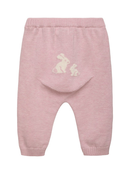 Trotters Baby Pure Cotton Bunny Leggings, Pale Pink - view 2, Pale Pink