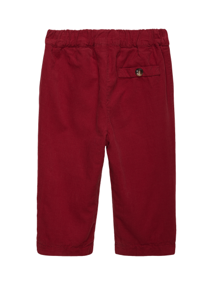 Trotters Baby Rafferty Pure Cotton Trousers - view 2, Red