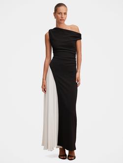 Forever New Camille Off Shoulder Contrast Maxi Dress, Black/White, Black/White