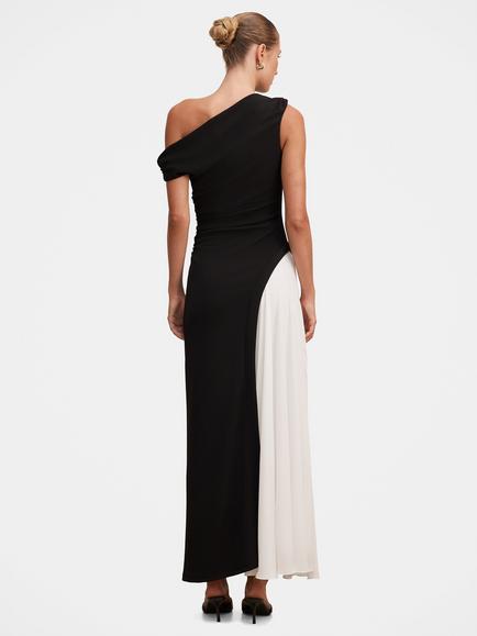 Forever New Camille Off Shoulder Contrast Maxi Dress, Black/White - view 2, Black/White