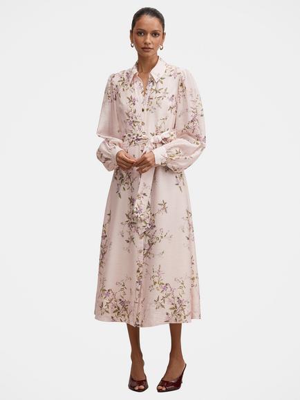 Forever New Petite Hazel Shirt Midi Dress, Pink Glade Floral, Pink Glade Floral