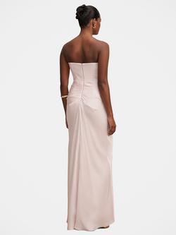 Forever New Petite Isra Drape Strapless Maxi Dress, Barley Pink - view 2, Barely Pink