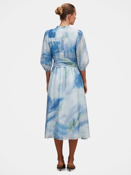 Forever New Lorena Button Front Midi Dress, Bluewater - view 2, Bluewater