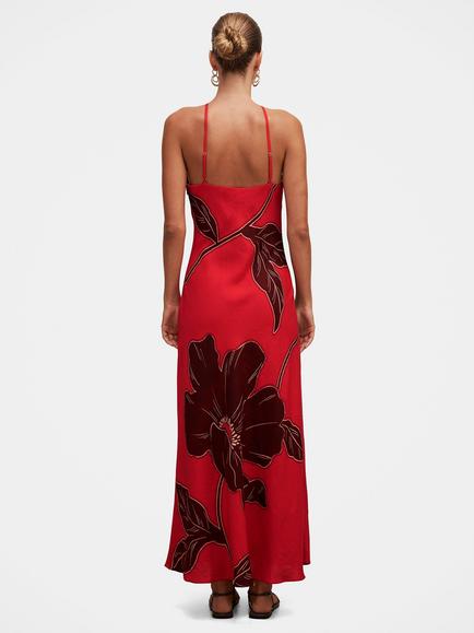 Forever New Nova Floral Arrow Neck Maxi Dress, Red Dryden - view 2, Red Dryden