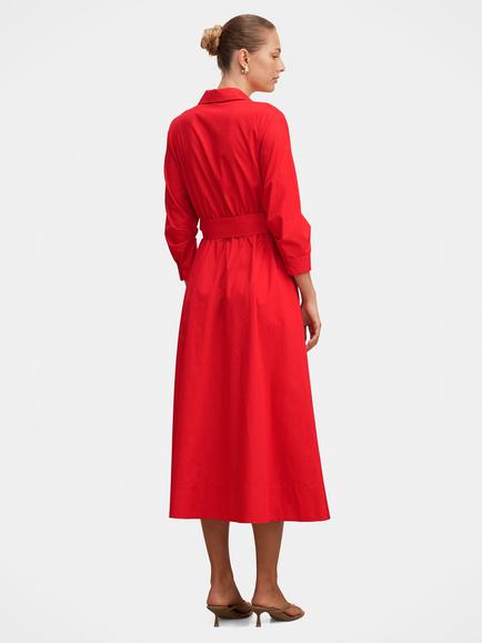 Forever New Sally Cotton Shirt Dress, Red - view 2, Red